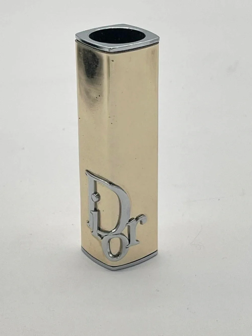 Dior Gold and Silver Logo Lipstick Holder